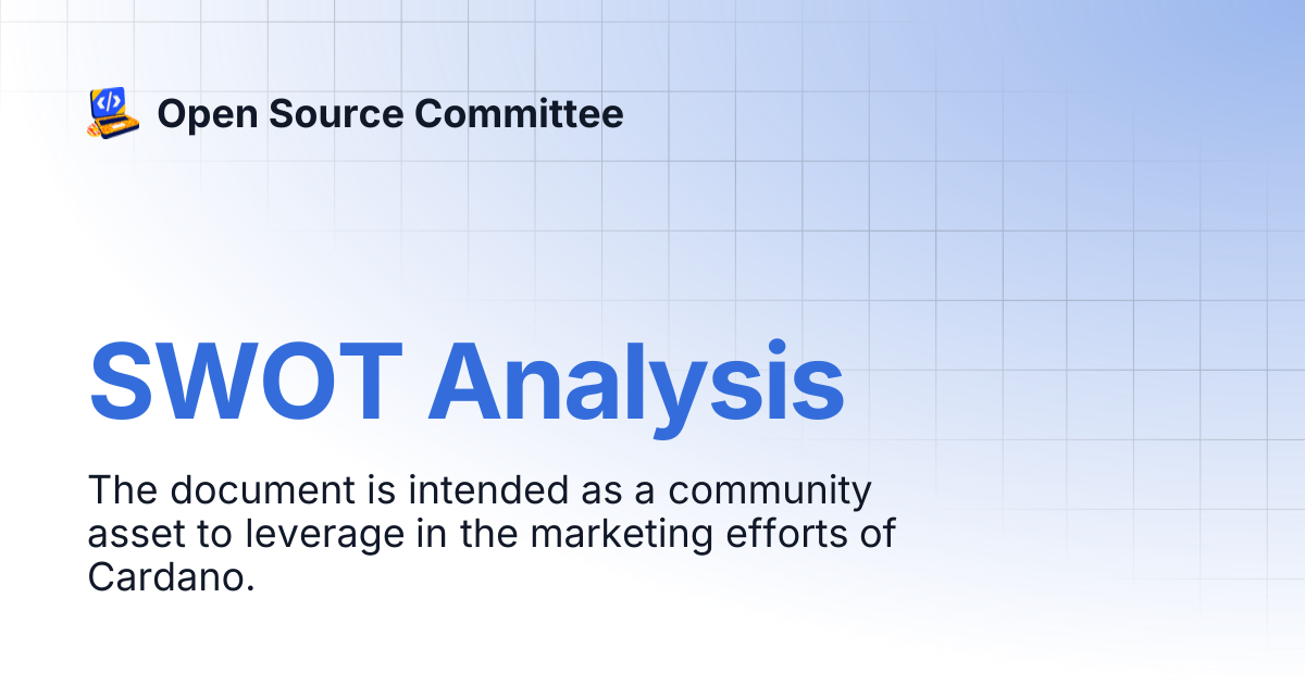 SWOT Analysis | Open Source Committee